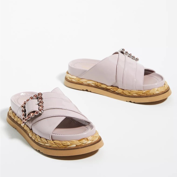 Anthropologie Bruno Premi Cross-Strap Jeweled Platform Sandals - Picture 2 of 12